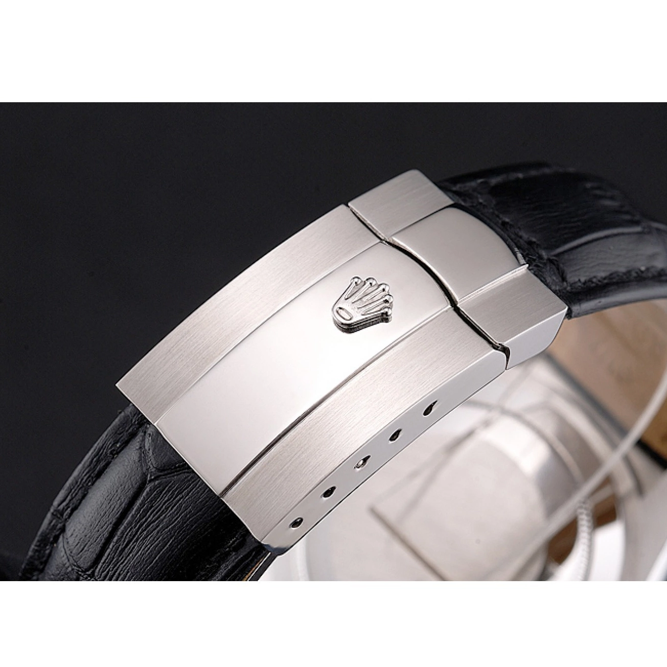 AAA Replica Watches Steel Dweller Case Leather Strap Stainless Sky Dial Black Black Rolex 0701
